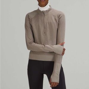 lululemon athletica Long Sleeve Top in Taupe and Black